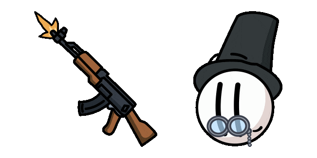 Henry Stickmin Thomas Chestershire & Gun Animated Cursor