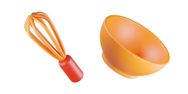 Orange Whisk & Bowl 3D Cursor