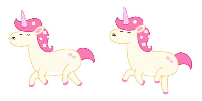 Cute Beige Unicorn Animated Cursor