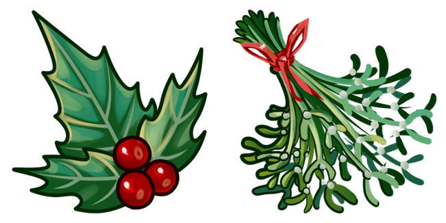 Christmas Holly & Mistletoe Cursor