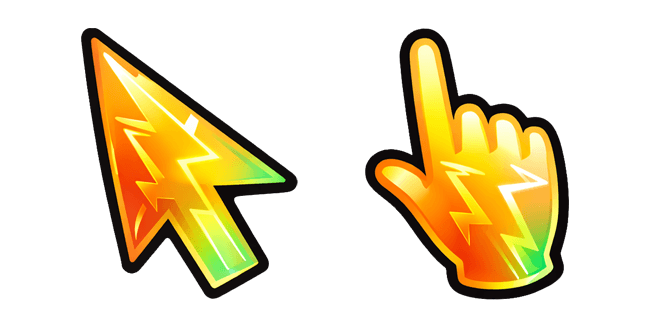 Neon Electric Yellow Lightning Arrow Cursor