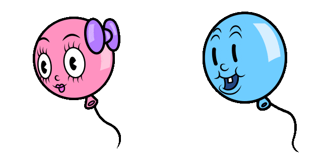 Cuphead Balloons Pink & Blue Animated Cursor