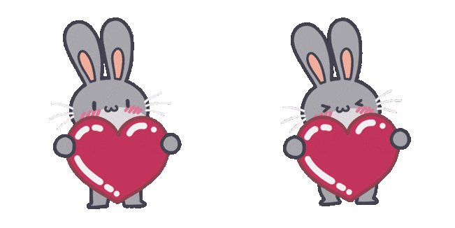 Cute Rabbit with Love Heart Animated Cursor