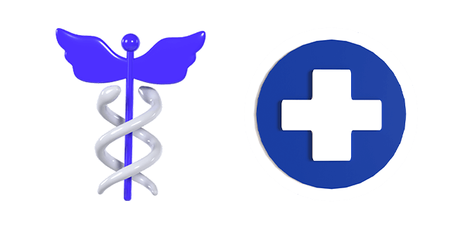 Caduceus & Medical Cross 3D Cursor