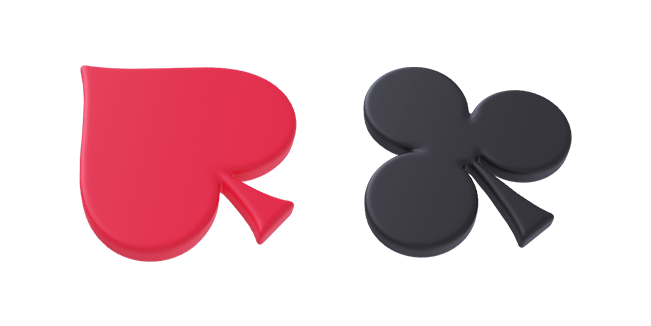Red Hearts & Black Clubs 3D Cursor