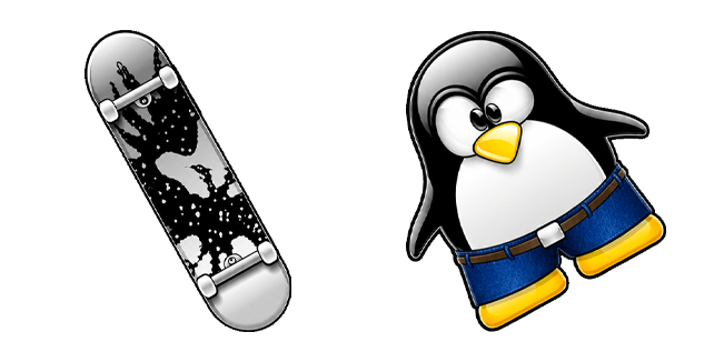 Linux Tux the Penguin & Skateboard Cursor