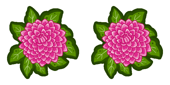Pink & Purple Zinnia Animated Cursor