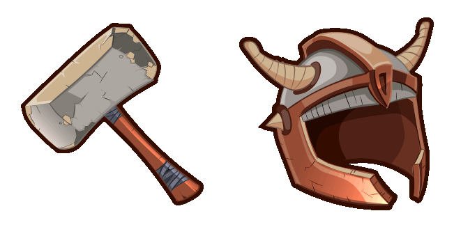 Viking Helmet & Hammer Animated Cursor