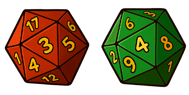 DnD D20 Red & Green Dice Cursor