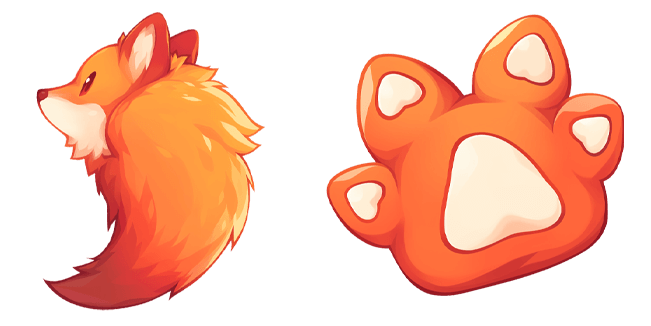 Cute Fox Head & Paw Cursor