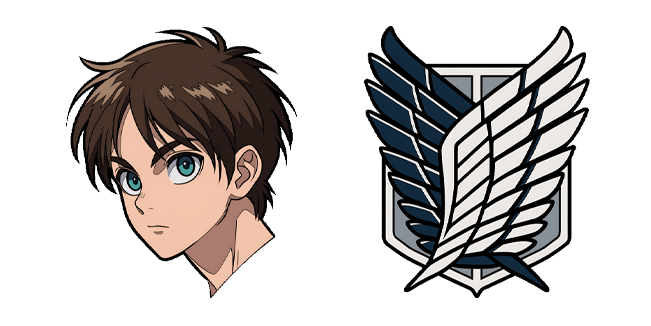 Attack on Titan Eren Yeager & Wings of Freedom Logo Cursor