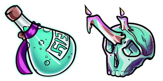 Halloween Potion & Skull Cursor