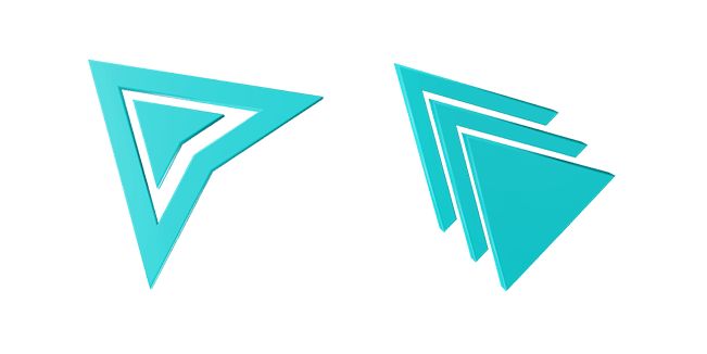 Turquoise Futuristic Arrow 3D Cursor