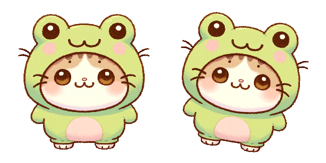 Cute Frog Costume Cat Animated Cursor