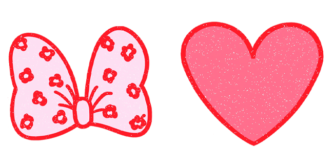 Pink Glitter Heart & Bow Cursor