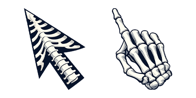 Skeleton Bones Arrow & Hand Cursor