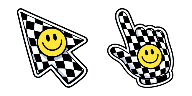 Trippy Smiley Face Checkerboard Cursor