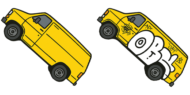 Graffiti Bomb Yellow Van Cursor
