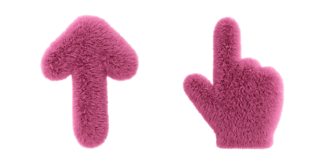Pink Wooly Arrow Cursor