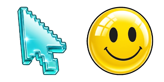 Frutiger Aero Pixel Arrow & Smiley Face Cursor