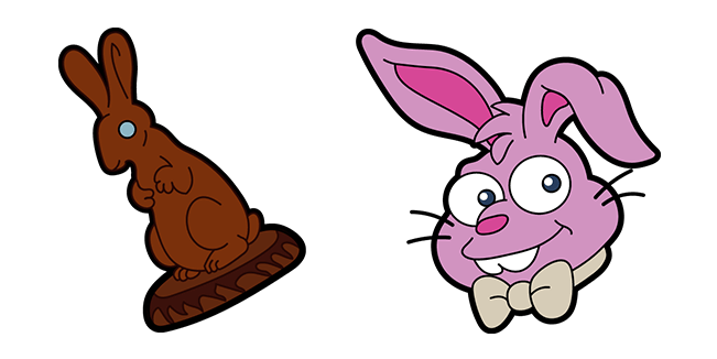 The Simpsons Pink & Chocolate Easter Bunny Animated Cursor