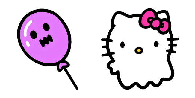 Hello Kitty Ghost & Spooky Balloon Halloween Cursor