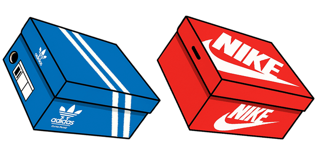 Blue Adidas & Red Nike Shoe Box Cursor