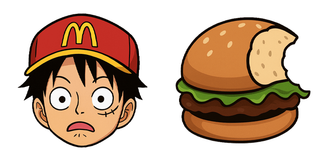 One Piece Luffy McDonalds Burger Cursor