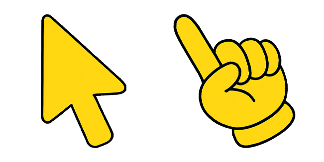 Plain Yellow Arrow & Hand Cursor