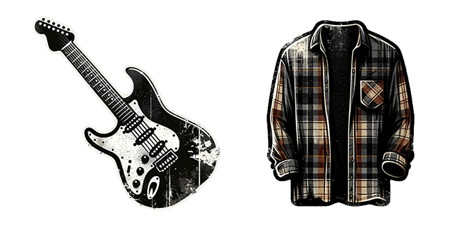 Grunge Aesthetic Guitar & Jacket Cursor