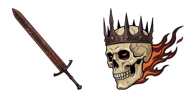 Tainted Grail: The Fall of Avalon Flaming Skull King & Sword Cursor
