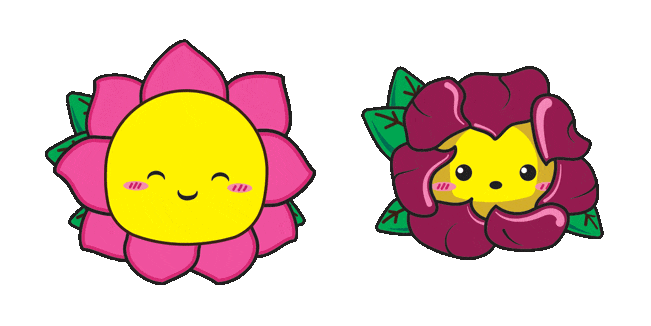 Pink & Yellow Cute Flower Animated Cursor