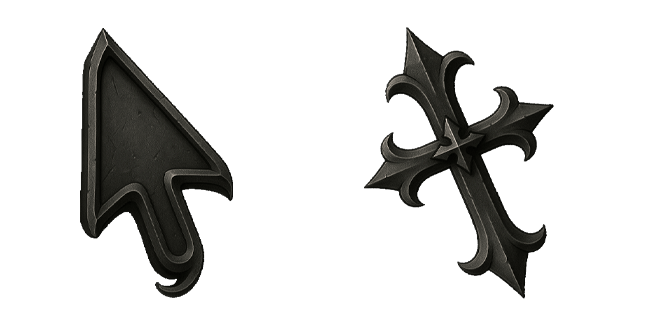 Dark Gothic Arrow & Coss Cursor