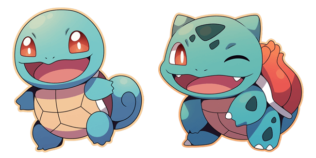 Pokemon Squirtle & Bulbasaur Cursor