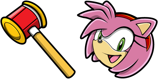 Sonic Amy Rose & Piko Piko Hammer Cursor