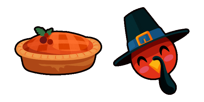 Thanksgiving Day Pie & Turkey Animated Cursor
