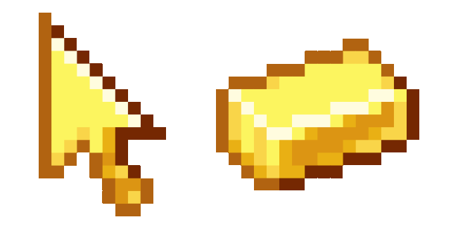 Minecraft Gold Ingot & Arrow Animated Cursors