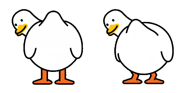Funny Duck Twirls Tail Animated Cursor