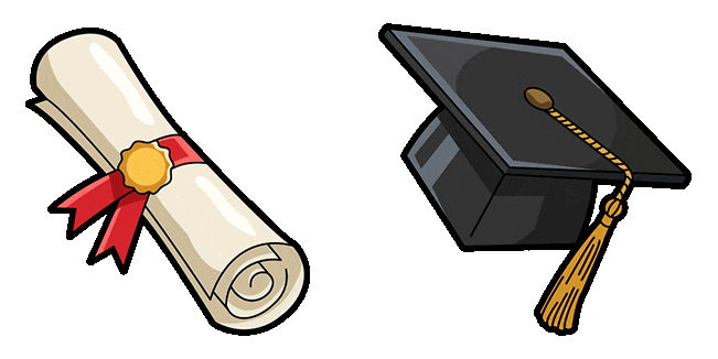 Diploma & Graduation Cap Animated Cursor