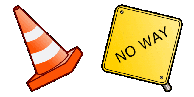 Traffic Cone & No Way Sign Animated Cursor