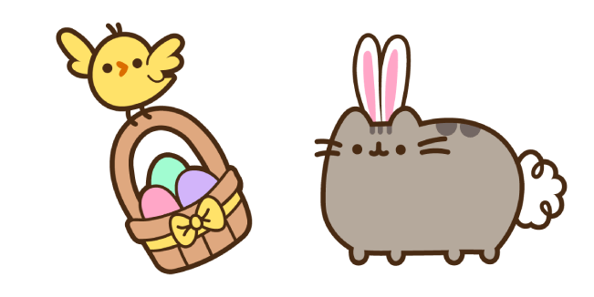 Easter Bunny Pusheen & Chick Cursor