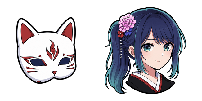 Oshi no Ko Akane Kurokawa & Fox Mask Cursor
