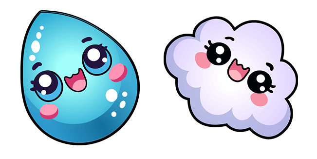 Kawaii Raindrop & Cloud Cursor