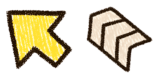 Hand-Drawn Chalk Arrow & Chevron Cursor