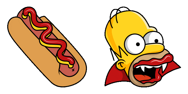 The Simpsons Homer Vampire & Hot Dog Animated Cursor