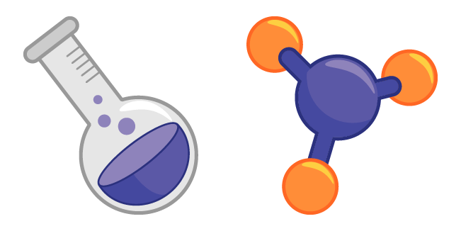 School Chemical Flask & Molecule Cursor