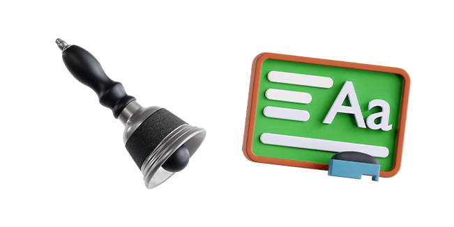 School Bell & Blackboard 3D Cursor