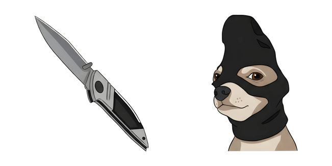 Chihuahua in Balaclava & Pocket Knife Cursor
