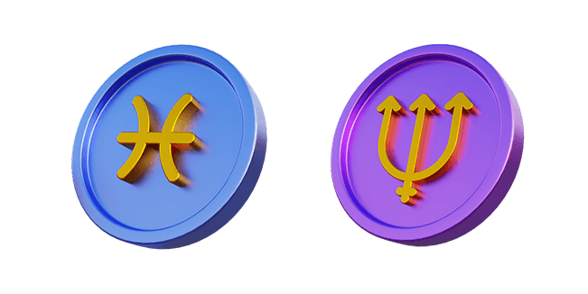 Pisces Sign & Neptune 3D Cursor