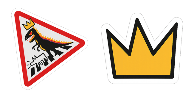Street Art Basquiat Road Sign & Crown Cursor